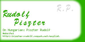 rudolf piszter business card